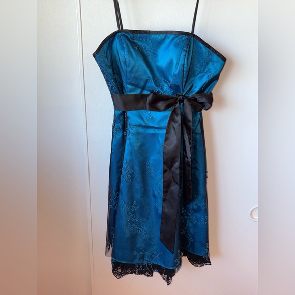 Teal Spaghetti strap dress - Morgan & Co - Picture 2 of 5